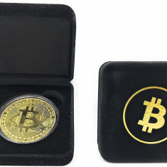 Moneda colectie Bitcoin in cutie de prezentare