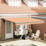 vidaXL Marchiză retractabilă automată galbenă și portocalie 400x300 cm