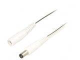 Cablu Prelungitor DC Alb 5m 2x0,5mm2 Mufă și Soclu, WEST POL