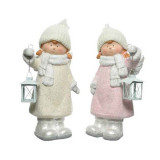 Cumpara ieftin Figurina decorativa - Angel with Lantern - Cream and Pink - mai multe culori | Kaemingk