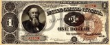 1 dolar 1890 Reproducere Bancnota USD , Dimensiune reala 1:1