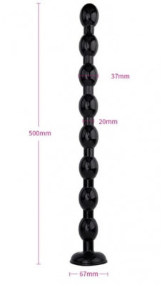 Dildo Negru Bile Anal 50cm/3.7cm Mare Black Flexibil Anal Vaginal Dong foto