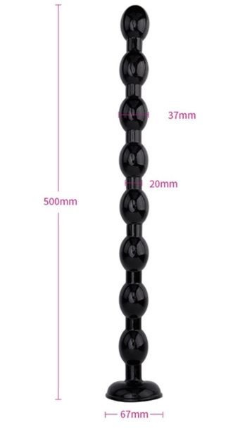 Dildo Negru Bile Anal 50cm/3.7cm Mare Black Flexibil Anal Vaginal Dong