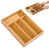 Cumpara ieftin Suport tacamuri, ustensile de Bucatarie Koken, 4 compartimente, organizator multifunctional pentru sertar, Spatios, material durabil, usor de curatat,