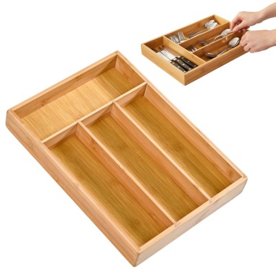 Suport tacamuri, ustensile de Bucatarie Koken, 4 compartimente, organizator multifunctional pentru sertar, Spatios, material durabil, usor de curatat, foto