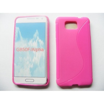 Husa silicon S-line Sam Galaxy Alpha G850 Roz foto