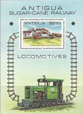 Antigua 1981 - locomotive, cai ferate, colita neuzata