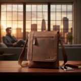 Borseta de umar pentru barbati din piele naturala Premium vintage: Greenwood&reg; Lee