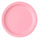 Set Farfurii Carton, 23 cm, Roz, 10 Bucăți