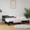 Pat de zi extensibil negru 2x(80x200) cm lemn masiv de pin