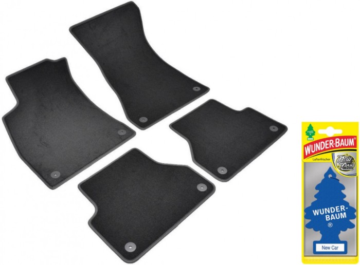 Covorase auto din mocheta Umbrella pentru Audi A4 V [B9] (2015-prezent) + Odorizant Auto Bradut Wunder-Baum New Car