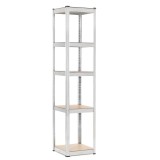 Raft metalic de depozitare cu 5 polite MDF reglabile, 500 kg, 40x40x180 cm