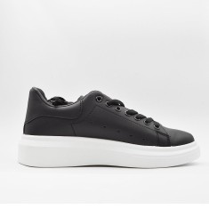 Sneakers Barbati MBrands cu talpa flexibila, din piele ecologica, negru A88-3 41 foto