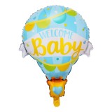 Balon din folie metalizata, flippy, mini figurine, model balon cu aer cald baietel, tematica welcome baby, 80x62 cm, ambalaj individual, pai inclus, u
