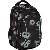 Ghiozdan cu 3 compartimente, St Majewski, St Right Pixel Goal, 39 x 27 x 17 cm, Negru-Verde