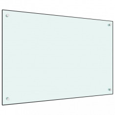 vidaXL Panou antistropi de bucătărie, alb, 90x60 cm, sticlă securizată