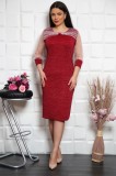 Cumpara ieftin Rochie Eleganta Pearl Bordo - 54Marimea, Yves