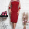 Rochie Eleganta Pearl Bordo - 50Marimea