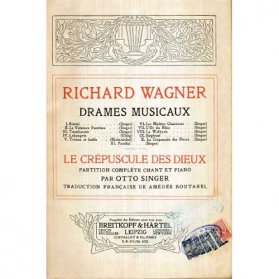 - Richard Wagner - Drames musicaux - Le crepuscule des Dieux - Partition complete chant et piano par Otto Singer - 119449 foto