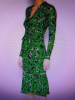 Superba rochie Diane Von Furstenberg Crystal floral print midi wrap dress Sz. S, XS/S, Verde