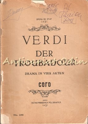 Der Troubadour. Drama In Vier Akten. Coro - Verdi