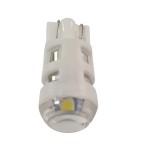 Bec auto led T10 12V alb rece cu lupa transparenta 3030