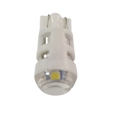 Bec auto led T10 12V alb rece cu lupa transparenta 3030