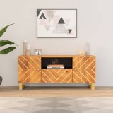 Dulap TV maro și negru 105x33,5x46 cm lemn masiv de mango
