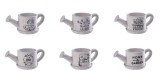 Cumpara ieftin Set 6 ghivece flori ceramica alba neagra Stropitoare 33 x 16 x 13 cm