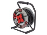 Prelungitor alimentare KERG 3x2,5mm2 bobinat cu 4 prize, negru, din gumă