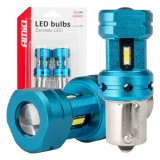 Bec LED Canbus 1156 BA15S P21W R10W R5W 4SMD 1860 White 12V 24V AMiO, lumina alba aprox. 6000K pentru pozitii, stop, marsarier si semnalizare