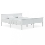 Cumpara ieftin Cadru de pat, alb, 200x200 cm, lemn masiv de pin