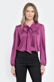 Bluza Dama din Satin, Eleganta, Funda, Violet V302 - M