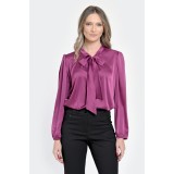 Bluza Dama din Satin, Eleganta, Funda, Violet V302 - XL