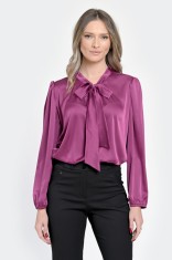 Bluza Dama din Satin, Eleganta, Funda, Violet V302 - L