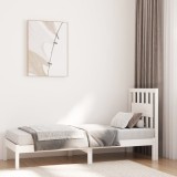VidaXL Cadru de pat 2FT6 Small Single, alb, 75x190 cm, lemn masiv pin