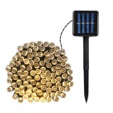 Instalatie Solara Craciun 100 LED Alb Cald, 10m, Exterior, Panou Solar, Decoratiuni, Anul Nou, Petreceri