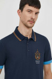 Cumpara ieftin Aeronautica Militare tricou polo barbati, culoarea albastru marin, cu imprimeu