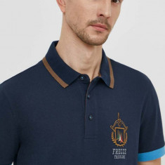 Aeronautica Militare tricou polo barbati, culoarea albastru marin, cu imprimeu