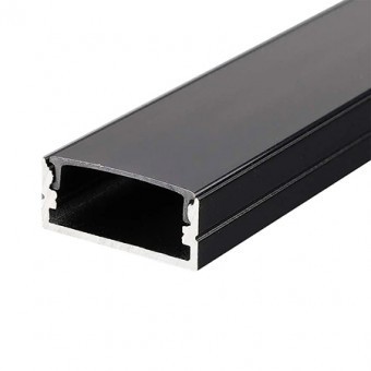 PROFIL ALUMINIU PENTRU BANDA LED 2M 23.5MM X 10MM - NEGRU foto