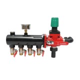 Distribuitor erbicidator metalic cu 4 cai si manometru cu glicerina 25 bar