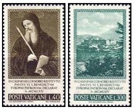 Vatican 1965 - Manastirea Monte Cassino serie neuzata foto