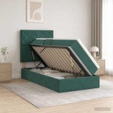Cumpara ieftin Pat cu LED si saltea Verde inchis 90 x 200 cm Catifea