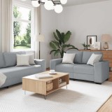 vidaXL Set de canapele cu perne, 3 piese, gri deschis, textil