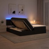 Cumpara ieftin Pat cu LED si saltea Negru 180 x 200 cm Tesatura