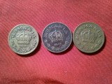 3 Monede 1 Leu 1938 1940 1941 , cal. f buna (38 si 41) si medie 1940