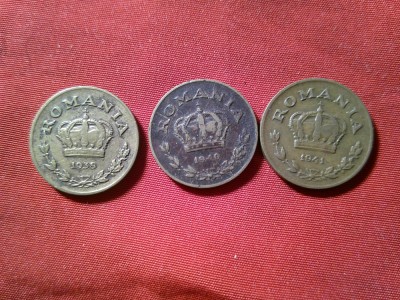 3 Monede 1 Leu 1938 1940 1941 , cal. f buna (38 si 41) si medie 1940 foto