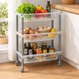 Etajera de Bucătărie cu 3 Niveluri din Plastic Transparent, CMCLASS