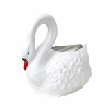 Ghiveci din plastic, model lebada alb, lungime 53cm / EXT 6073