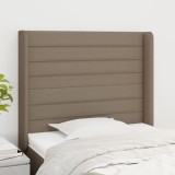 Cumpara ieftin Tăblie de pat cu aripioare gri taupe 93x16x118/128 cm textil